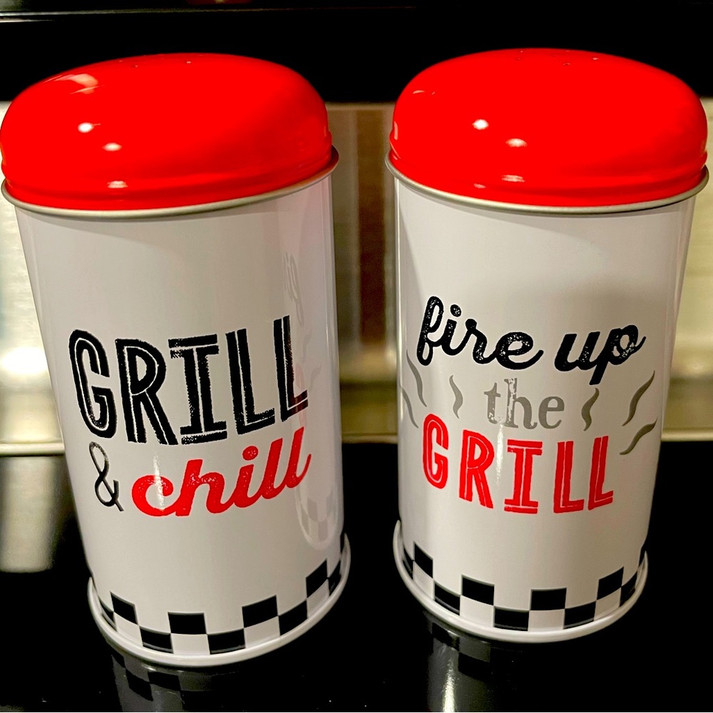 NWT Fire Up The Grill & Chill Salt & Pepper Shakers